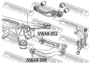Сайлентблок AUDI A8 (03-) рычага заднего нижнего FEBEST VWAB-051 FEBEST