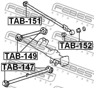 Сайлентблок задн нижн продол рычага TOYOTA HILUX 1988-1997 TAB-147 TAB-147 FEBEST