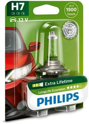 Лампа 12V H7 55W PX26d блистер (1шт.) Long Life Eco Vision PHILIPS 12972LLECOB1 PHILIPS