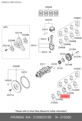 ПОЛУКОЛЬЦА УПОРНЫЕ, КОМПЛЕКТ 21030-23100 2103023100 HYUNDAI KIA