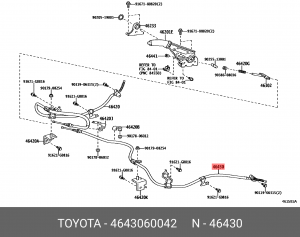 трос ручного тормоза левый!\ Toyota Land Cruiser Prado GDJ150 17> 46430-60042 TOYOTA