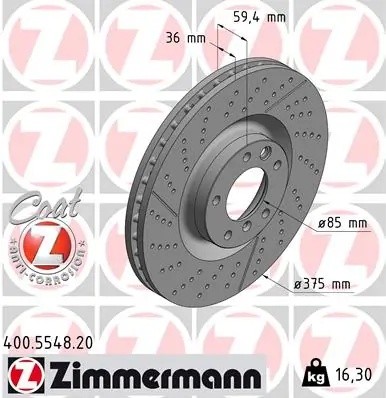 Тормозной диск 400554820 400554820 ZIMMERMANN