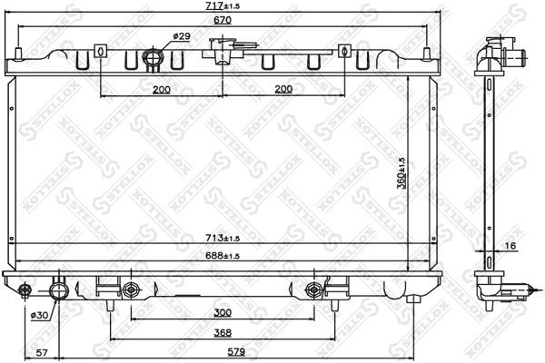 радиатор системы охлаждения!\ Nissan Sunny/Sentra IV 1.8S 00> 10-26768-SX STELLOX