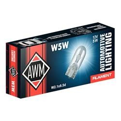 Лампа подсветки W5W 12V 5W "AWM"  10шт 410300009 AWM