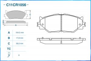 Тормозные колодки передние Low Metallic C11CR1056 C11CR1056 CWORKS