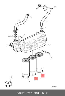 Фильтр масляный 21707134 VOLVO