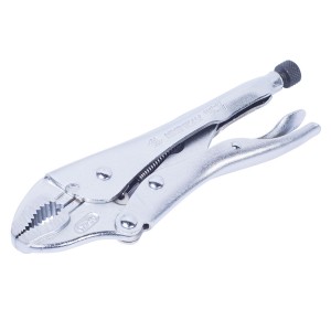 зажим с фиксатором! 250мм, с закругленными губками\ 601110R KING TONY