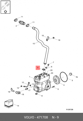 кольцо упл.масл.радиатора!или водяного насоса D12A/C/D 35x25.65x7.2\Volvo FH12.F 471708 VOLVO