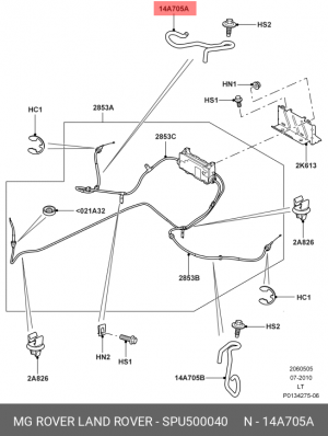 крепеж правого троса ручного тормоза!\ Land Rover Discovery/Range Rover Sport SPU500040 LAND ROVER