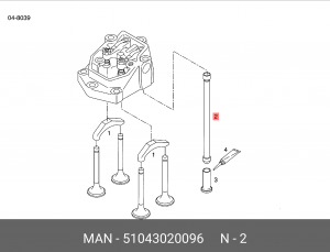 штанга толкателя !R6 d128 MAN TGA D2876LF12 51043020096 MAN
