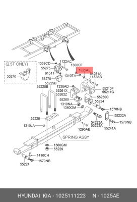 Шайба HYUNDAI HD65,72,78 болта крепления пальца задней рессоры OE 1025111223 HYUNDAI KIA