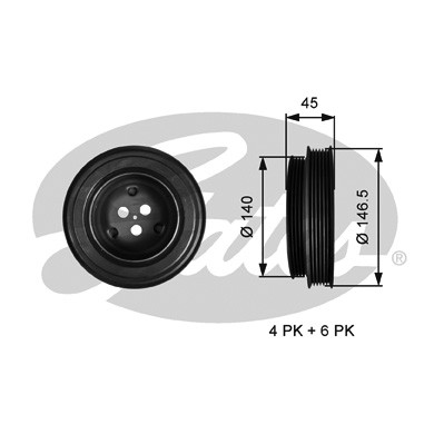 Шкив коленвала (7845-10138) TVD1138 TVD1138 GATES