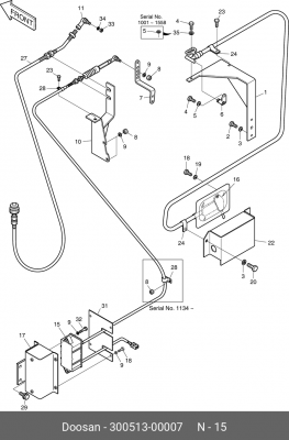 300513-00007 Мотор оборотов ДВС (523-00004) 1200MM. 300513-00010 300513-00007 DOOSAN