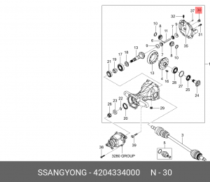 Пробка SSANGYONG Actyon (10-) редуктора заднего OE 4204334000 SSANG YONG