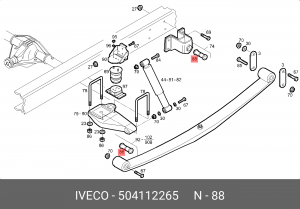сайлентблок рессоры! 16.5/23.5x35/87 \ Iveco Daily 29/35/50C9/11/13/15 504112265 IVECO