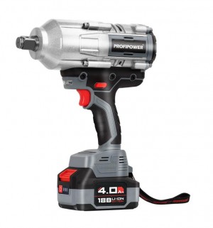 Гайковерт аккумуляторный 18В 6.0Ач 2000Нм 3/4" 0-1400об/мин. ударный (1АКБ Li-Io E0187 PROFI POWER