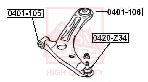 ОПОРА ШАРОВАЯ НИЖНЯЯ ASVA 0420-Z34 0420-Z34 ASVA