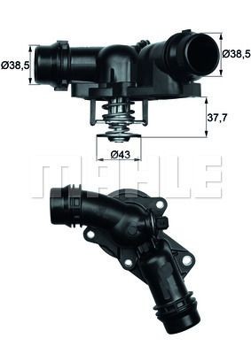 Термостат VW Passat (01-05) AUDI A4 (01-04),A6 (01-05) (100град.) MAHLE TM 3 100 MAHLE KNECHT
