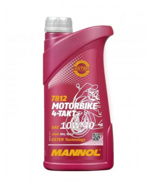 Масло моторное 4-х тактное MANNOL 7812 Motorbike 10W-40 SL MA-2 синтетическое 1  MN7812-1 MANNOL