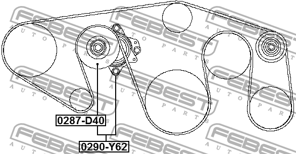 Натяжитель ремня 0290-Y62 0290-Y62 FEBEST