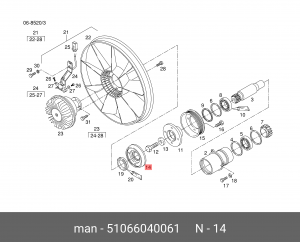 Ступица гидромуфты D2866/76 MAN TGA 51066040061 MAN