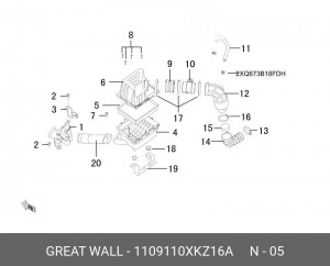 Элемент сменный воздушного фильтра 1109110XKZ16A 1109110-XKZ-16A HAVAL