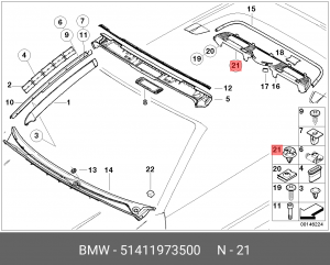 Пистон BMW 5 (E39) обивки двери OE 51 41 1 973 500 BMW