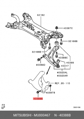 болт подвески!\ Mitsubishi Colt/Colt Plus 12 MU000467 MITSUBISHI