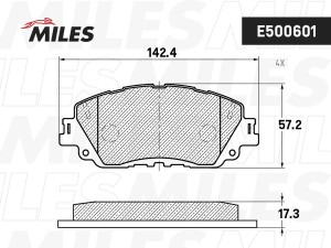Колодки тормозные передние (Смесь CERAMIC серия PRO) TOYOTA CAMRY 18- E500601 E500601 MILES