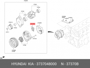 Регулятор HYUNDAI HD120 дв.D6GA напряжения генератора OE 3737048000 HYUNDAI KIA