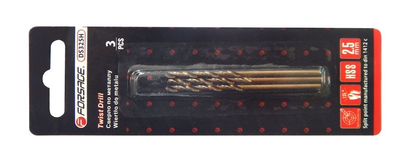 сверло по металлу! 1.5мм HSS+Co (3шт), в блистере\ FDS315H FORSAGE TOOLS