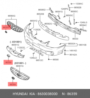 Знак заводской HYUNDAI Accent (передний и задний),Verna (задн.),Sonata EF (задн. 8630038000 HYUNDAI KIA