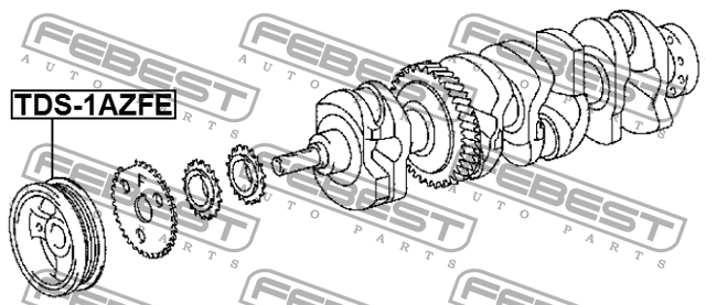 Шкив коленвала TDS-1AZFE TDS-1AZFE FEBEST