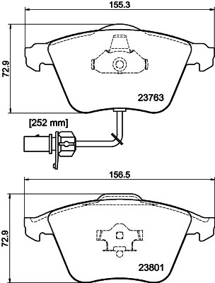 Колодки тормозные AUDI A4 (02-04),A6 (97-05/05-10) передние (4шт.) TEXTAR 2376306 TEXTAR