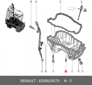 Болт RENAULT крепления картера масляного OE 8200635079 RENAULT