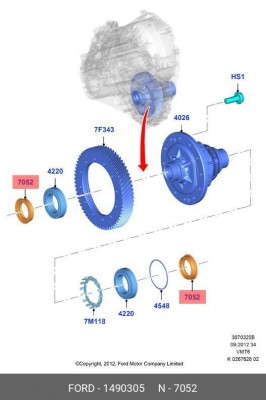 Сальник привода FORD Transit (06-) МКПП левого/правого OE 1 490 305 FORD