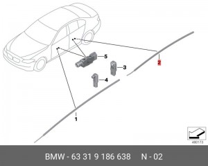 Световод двери П Зд Вх 63 31 9 186 638 BMW