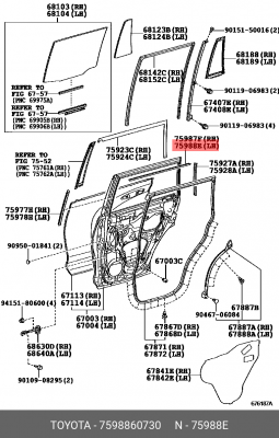 наклейка двери !задней левой \ Toyota Land Cruiser Prado 09> 75988-60730 TOYOTA