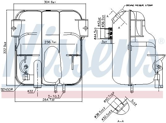 бачок расширительный!\VOLVO FH12 93> 996023 NISSENS