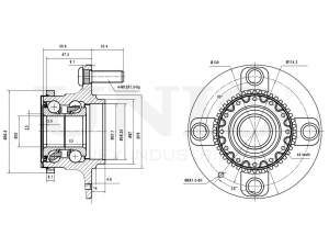 Ступица задняя (с ABS) HUB-20088 UNIO