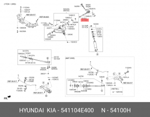 Торсион KIA Bongo3 (16-) (4WD) подвески передней левый OE 541104E400 HYUNDAI KIA