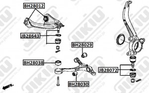 Сайлентблок верхн рычага HONDA ACCORD 97-15, ODYSSEY 03-13 BH28012 BH28012 JIKIU