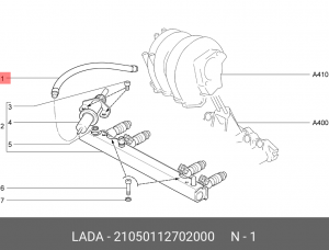 шланг пневмоклапана в сборе 21050-1127020-00 LADA VAZ