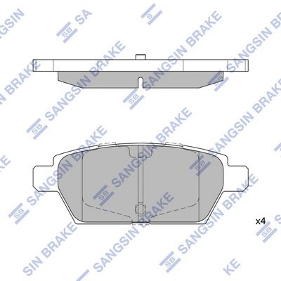 Колодки тормозные дисковые Ford Fusion, Mazda 6 06, Lincoln MKZ 07 SP1476 SP1476 SANGSIN