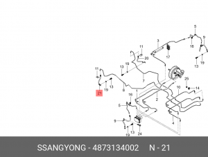 Шланг тормозной SSANGYONG Actyon (10-) задний правый OE 4873134002 SSANG YONG
