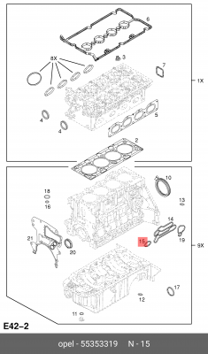 OPEL ASTRA H/CORSA D/INSIGNIA /MERIVA/SIGNUM /VECT 1.6/1.8 55353319 GENERAL MOTORS