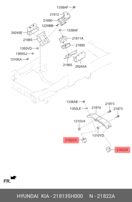 Подушка HYUNDAI HD65,72,78,County двигателя задняя OE 218135H000 HYUNDAI KIA
