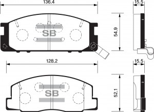 Колодки тормозные дисковые Toyota Liteace 1.5/1.8D/2.0D 85-92 SP1464 SP1464 SANGSIN