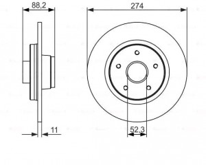 Диск тормозной RENAULT Kangoo (08-) задний (1шт.) BOSCH 0 986 479 695 BOSCH