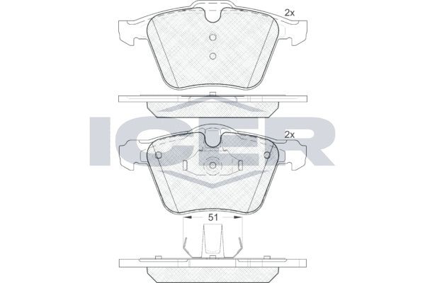 181805 колодки дисковые передние!\ Ford Galaxy/Mondeo/S-Max, Volvo S80/V70/XC70  181805 ICER